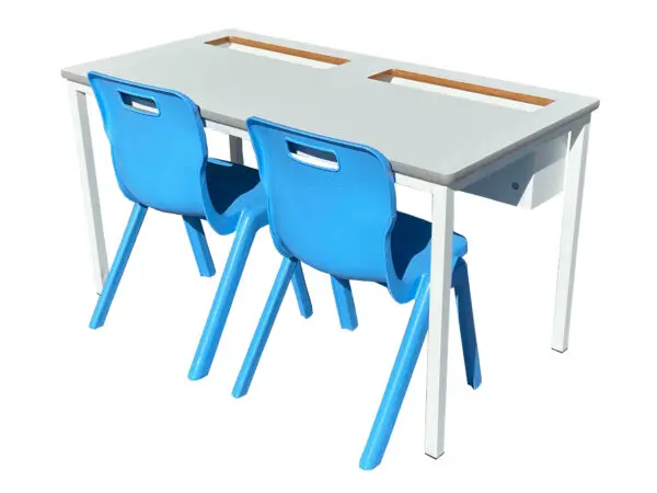 Double Table with Top Loading Book Storage - Image 3