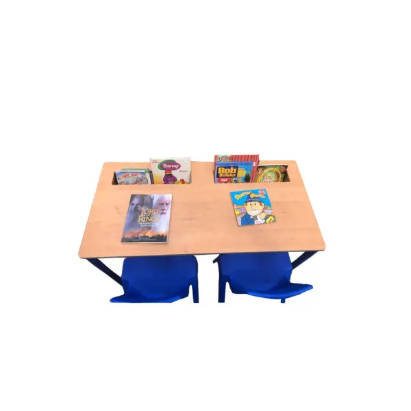 Double Table with Top Loading Book Storage - Image 4