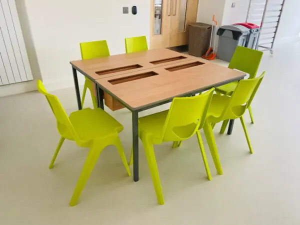 Double Table with Top Loading Book Storage - Image 8