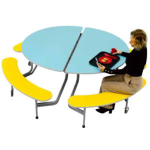 SICO Round Graduate With Bench Seat  Mobile Folding Table Seating Unit