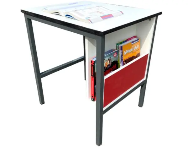 Double Student Table with Side Loading Book Storage - Image 2