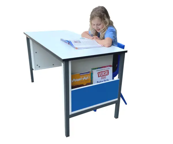 Double Student Table with Side Loading Book Storage