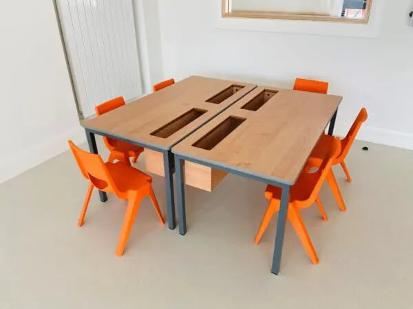 Double Table with Top Loading Book Storage - Image 7