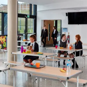 Spaceright folding table and bench.