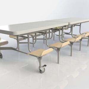 Spaceright Primo Contempoary Mobile Folding Table Seating Unit Lipped Seat