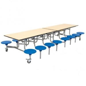 SpaceRight 16 Seat Mobile Folding Stool Table