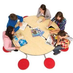 Spaceright 8 Seat Mobile Folding Round Stool Table
