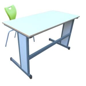Cantilever Frame Single Student Table with Timber infill