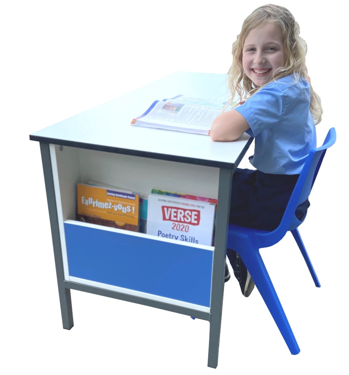 Double Table with Side Loading Book Storage - Image 4
