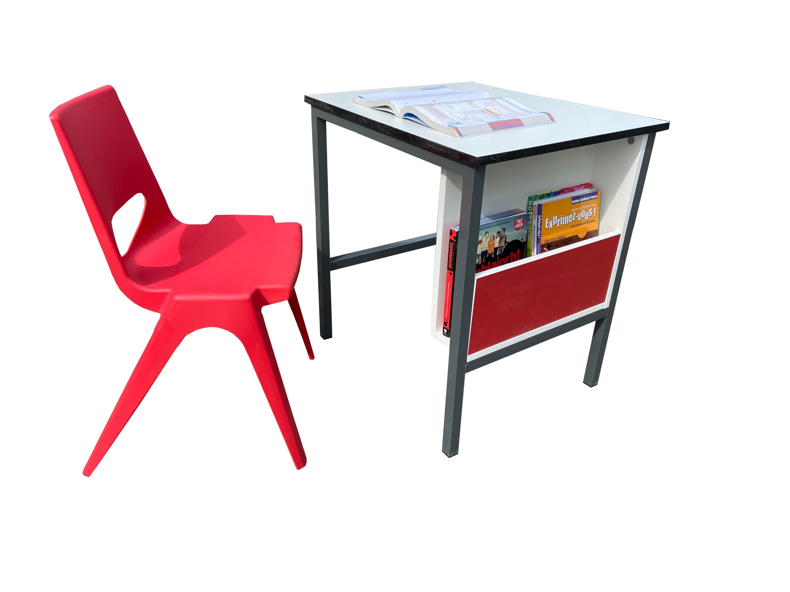 Double Table with Side Loading Book Storage - Image 5
