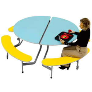 SICO Round Graduate With Bench Seat  Mobile Folding Table Seating Unit
