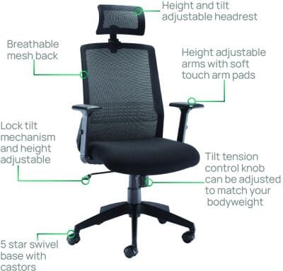 Executive Principal Chair With Headrest - Image 4