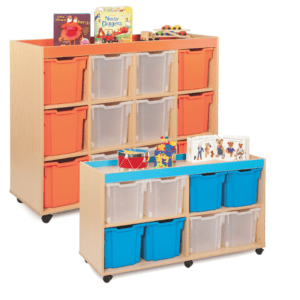 Premium Jumbo Tote Tray Trolley 12 Tray