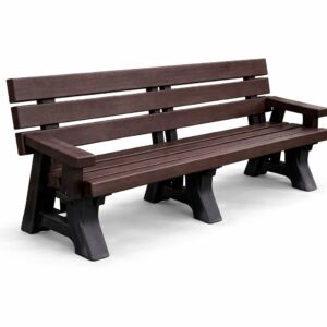 Outdoor Recycled Plastic High Back Bench.