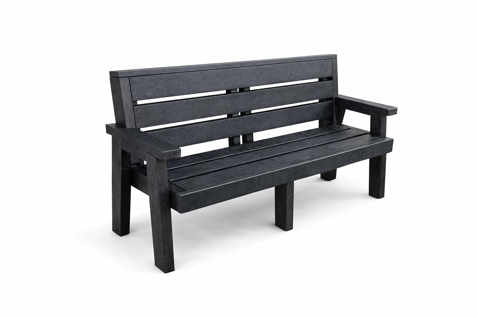 Outdoor Recycled Plastic High Back Bench.