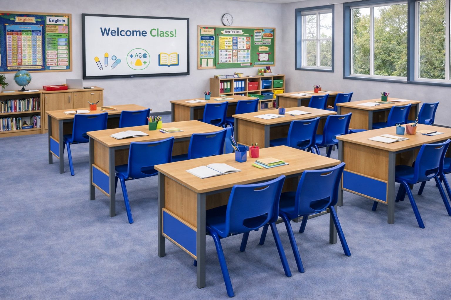 Double Table with Side Loading Book Storage - Image 2