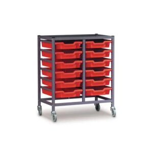 Metal Frame 12 Tray Storage Trolley To Suit Gratnell Trays