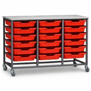 Metal Frame 18 Tray Storage Trolley to Suit Gratnell Trays