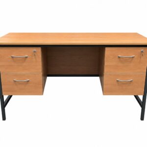 Classroom Heavy Duty Teachers Desk with Two Fixed Pedestals